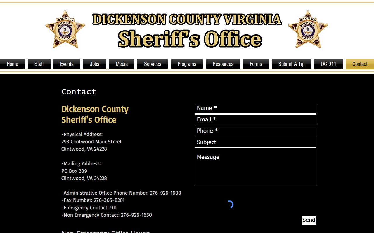 Dickenson County active warrant questions and sheriff contact information