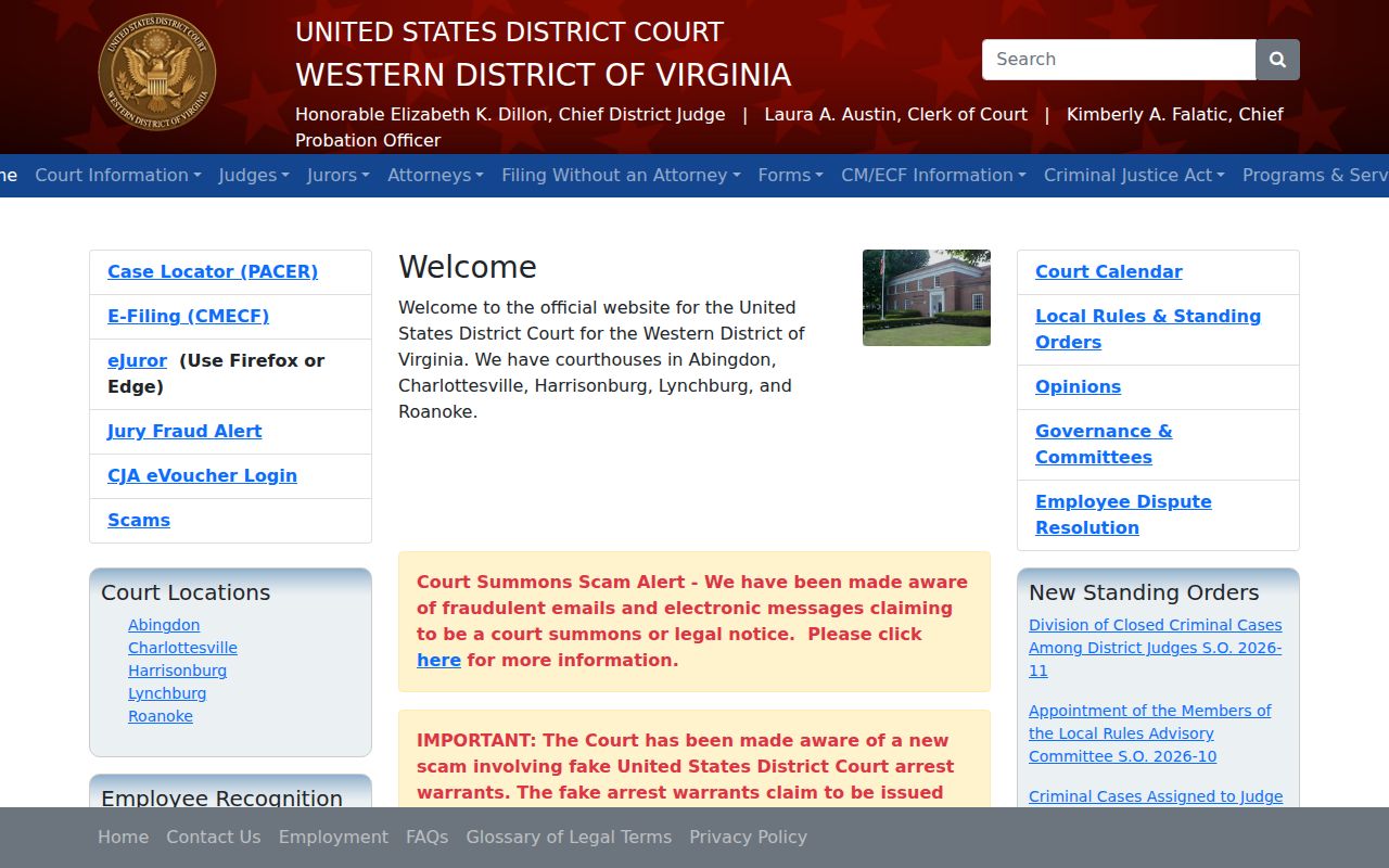 Dickenson County arrest warrant questions involving the Western District of Virginia
